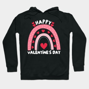 Happy Valentines Day Leopard Rainbow Hoodie